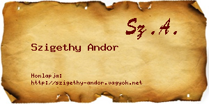 Szigethy Andor névjegykártya