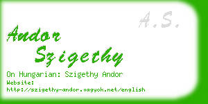 andor szigethy business card